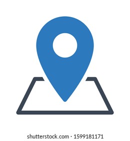 gps vector glyph color icon 