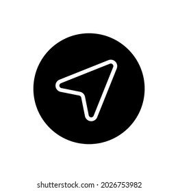 Icono de glifo vector GPS . Circular rellenada