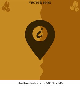 GPS vector  icon. Coffee symbol background.