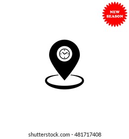 GPS vector icon isolated on white background.