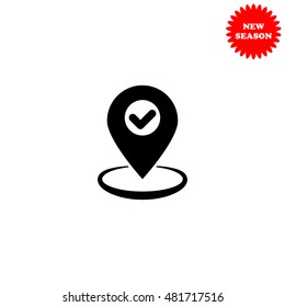 GPS vector icon isolated on white background.