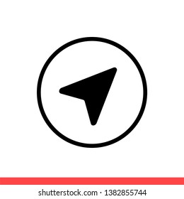 Gps vector icon, navigation symbol. Simple, flat design for web or mobile app
