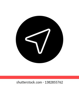 Gps vector icon, navigation symbol. Simple, flat design for web or mobile app