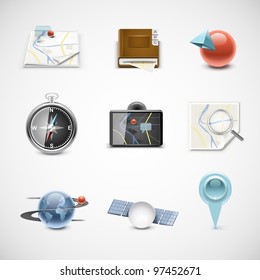 gps vector icon set