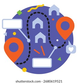 Gps Vector Illustration. Flat Minimal Design. Editable Illustration for Web, Mobile, Print