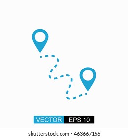 Gps vector. Isolated blue icon on white background.