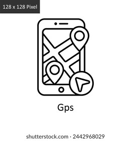 Gps  vector outline icon design illustration. Logistics Delivery symbol on White background EPS 10 File