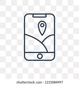 Gps vector outline icon isolated on transparent background, high quality linear Gps transparency concept can be used web and mobile