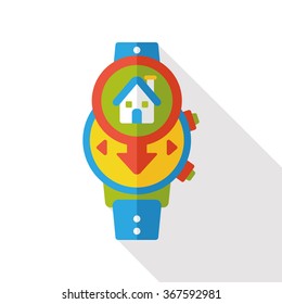 gps watch flat icon