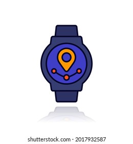 gps watch icon with outline