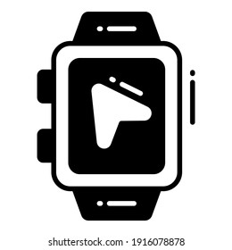 Gps Watch icon related Map location and navigation black icon. Traffic and travel vector icon.