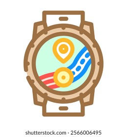 gps watch wearable color icon vector. gps watch wearable sign. isolated symbol illustration