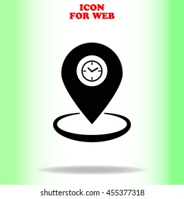 GPS web icon. Black illustration on white background
