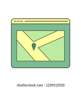 gps web wireframe vector icon