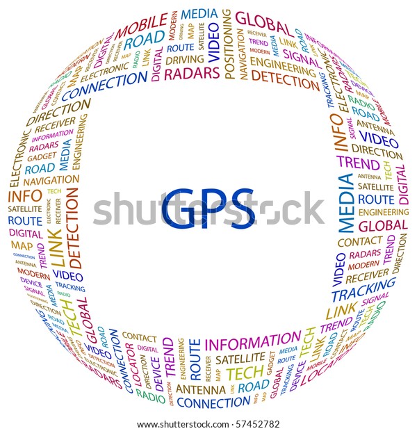 Gps Word Collage On White Background Stock Vector (Royalty Free ...