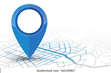 GPS.navigator pin проверка синего цвета на белом фоне. векторная иллюстрация