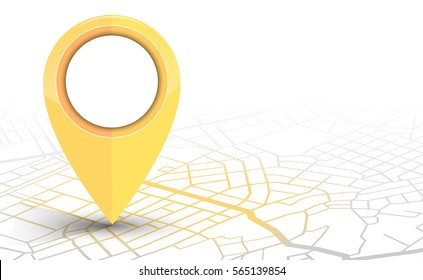 GPS.navigator pin checking yellow color on white background. vector illustration