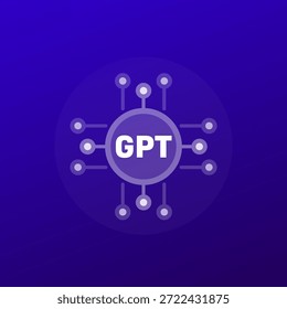 Ícone GPT, transformador pré-treinado generativo, design transparente