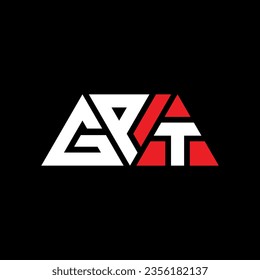 GPT triangle letter logo design with triangle shape. GPT triangle logo design monogram. GPT triangle vector logo template with red color. GPT triangular logo Simple, Elegant, and Luxurious design.