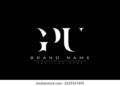 Design de logotipo de letra abstrata GPU. Este logotipo é desenhado por três letras abstratas.