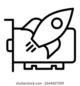 Gpu Acceleration Icon Line Style For Various Design Purposes
