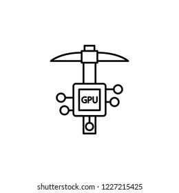 GPU, block chain icon. Element of block chain icon for mobile concept and web apps. Thin line GPU, block chain icon can be used for web and mobile