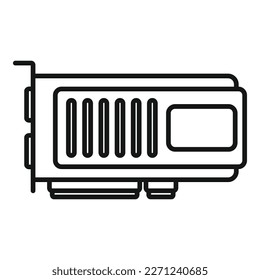Gpu board icon outline vector. Computer card. Chip fan