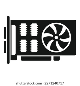Gpu card icon simple vector. Computer pc. Cooler pci