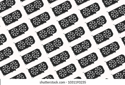 lot of gpu cards background