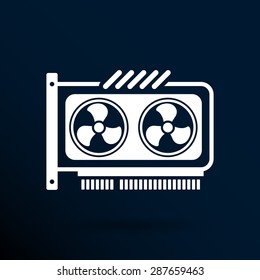 GPU or Computer graphic card icon component.