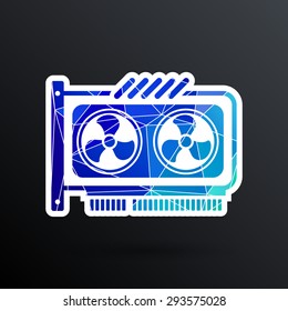 GPU or Computer graphic card icon component.