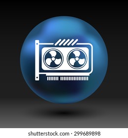 GPU or Computer graphic card icon component.