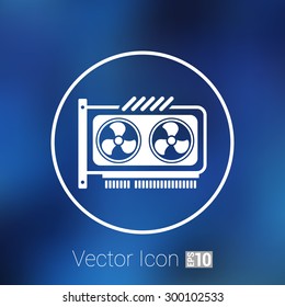 GPU or Computer graphic card icon component.