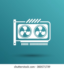 GPU or Computer graphic card icon component.