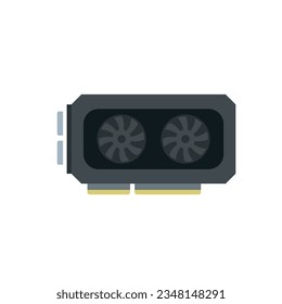 Gpu fan card icon flat vector. Pc computer. Video display isolated