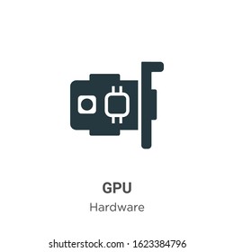 Gpu glyph icon vector on white background. Flat vector gpu icon symbol sign from modern hardware collection for mobile concept and web apps design.