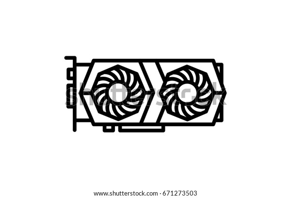 Gpu Graphic Card Icon Stock Vector Royalty Free 671273503
