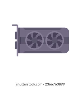 GPU graphic card icon flat vector. Computer pc. Video cpu isolated