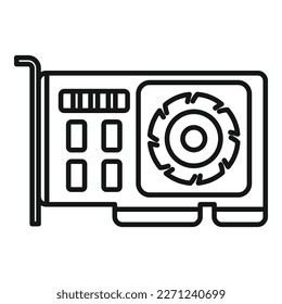 GPU graphic card icon outline vector. Computer pc. Video cpu