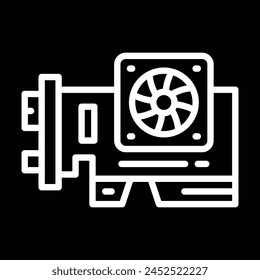 GPU graphic card icon outline