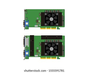 GPU Graphic card icons vector