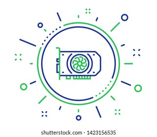 Gpu graphic card line icon. Computer component hardware sign. Quality design elements. Technology gpu button. Editable stroke. Vector