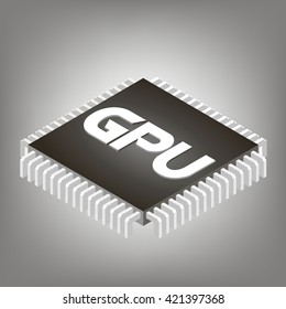 GPU,  graphic processing unit, gpu icon vector.