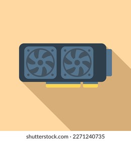 Gpu hardware icon flat vector. Computer card. Cpu chip