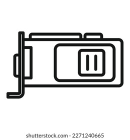 Gpu hardware icon outline vector. Computer card. Cpu chip