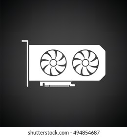 GPU icon. Black background with white. Vector illustration.