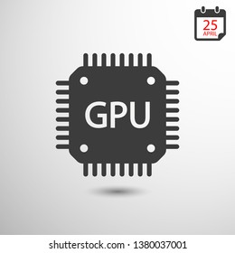 GPU icon. Circuit board icon. 
