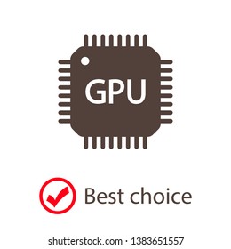 GPU icon. Circuit board icon. 