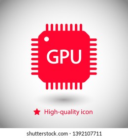 GPU icon. Circuit board icon. 