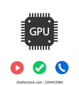GPU icon. Circuit board icon. 